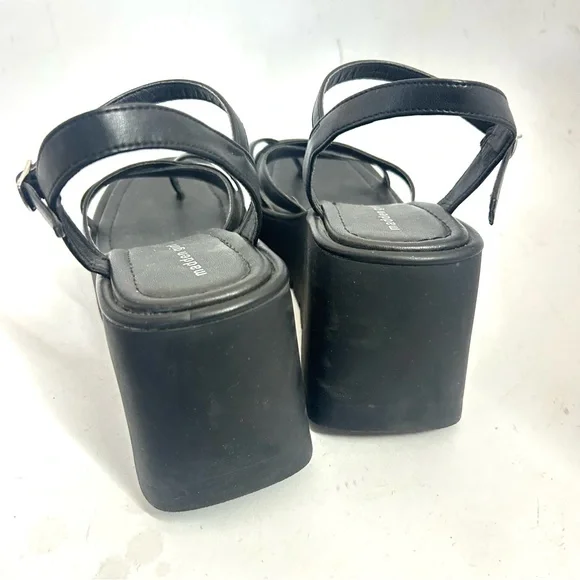 MADDEN GIRL Vault Platform Y2K 90s Black Strappy Chunky Heel Sandal Size 9 - Picture 5 of 9